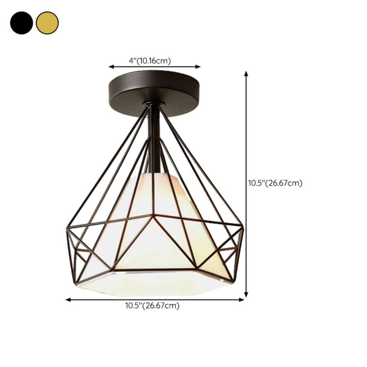 Corridor Gold Cone Semi-Flush Mount Ceiling Light Image - 34