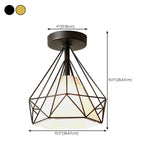 Corridor Gold Cone Semi-Flush Mount Ceiling Light Image - 34