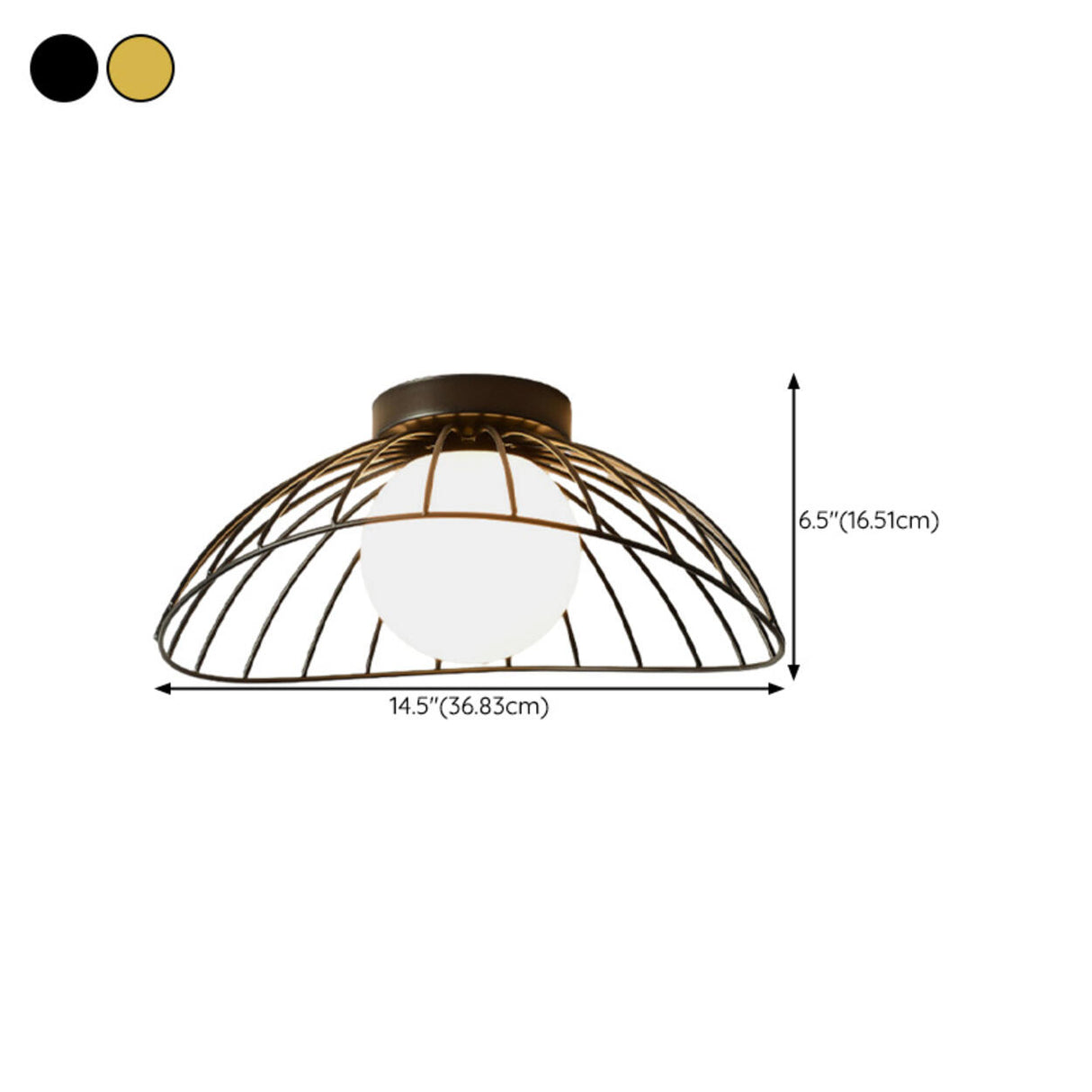 Corridor Gold Cone Semi-Flush Mount Ceiling Light Image - 35