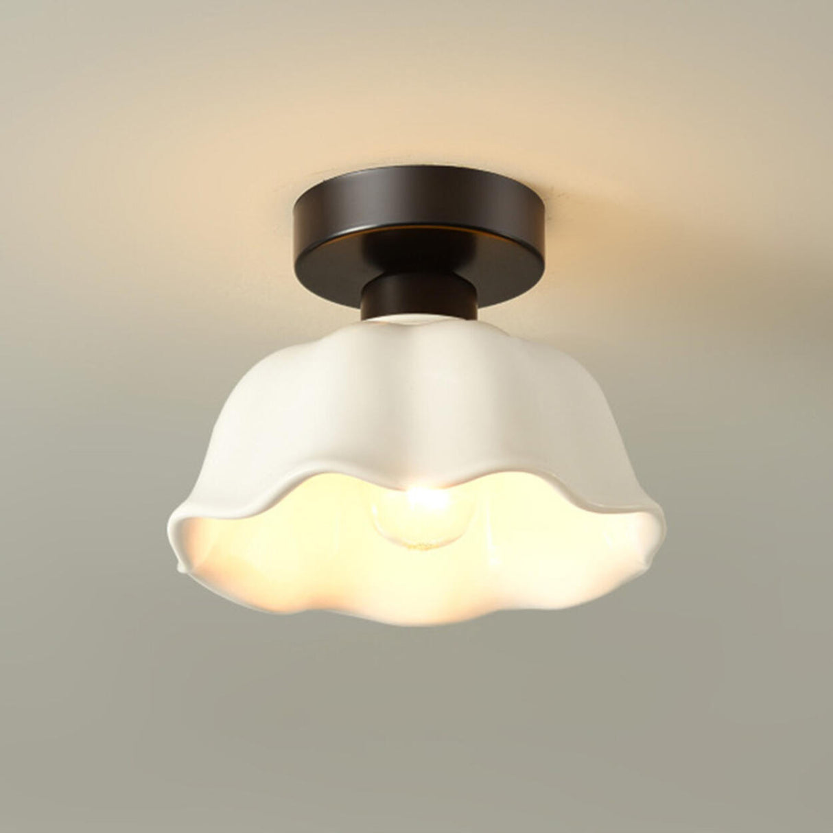 Corridor Gold Cone Semi-Flush Mount Ceiling Light Image - 6