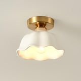 Corridor Gold Cone Semi-Flush Mount Ceiling Light Image - 7