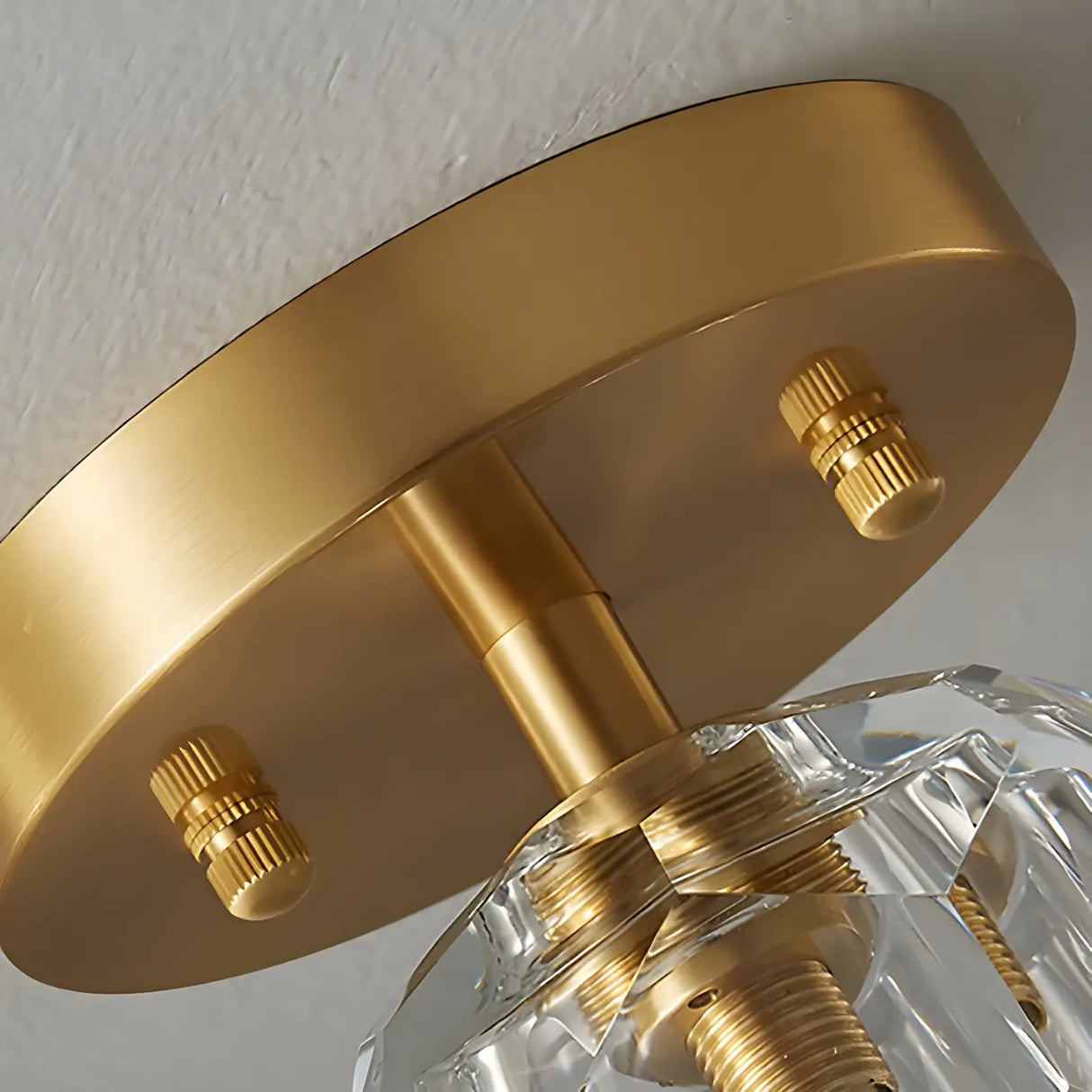 Corridor Gold Cutting Clear Glass Ball Flush Mount Lamp Image - 12