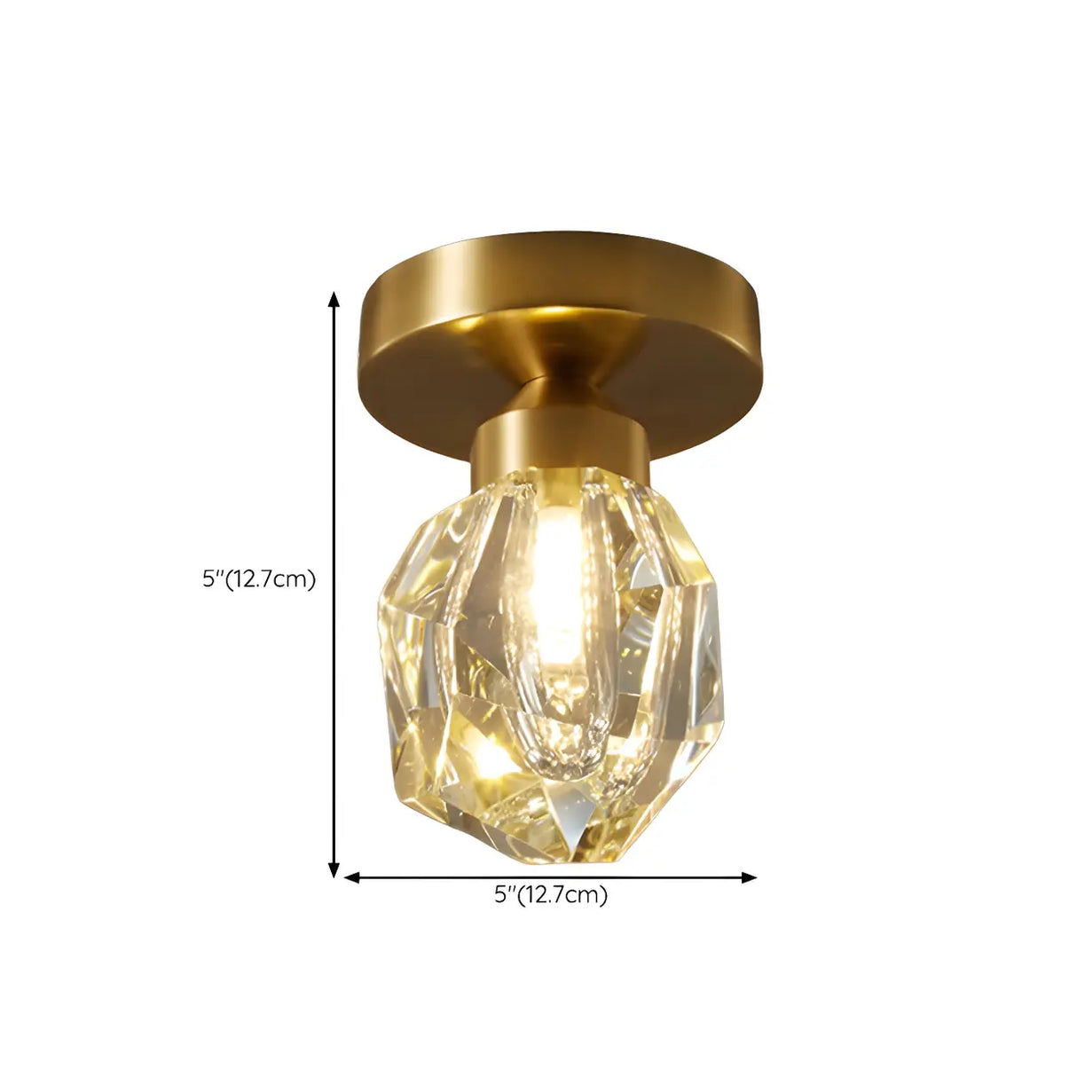 Corridor Gold Cutting Clear Glass Ball Flush Mount Lamp Image - 14