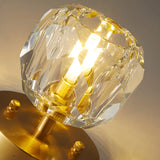 Corridor Gold Cutting Clear Glass Ball Flush Mount Lamp Image - 6