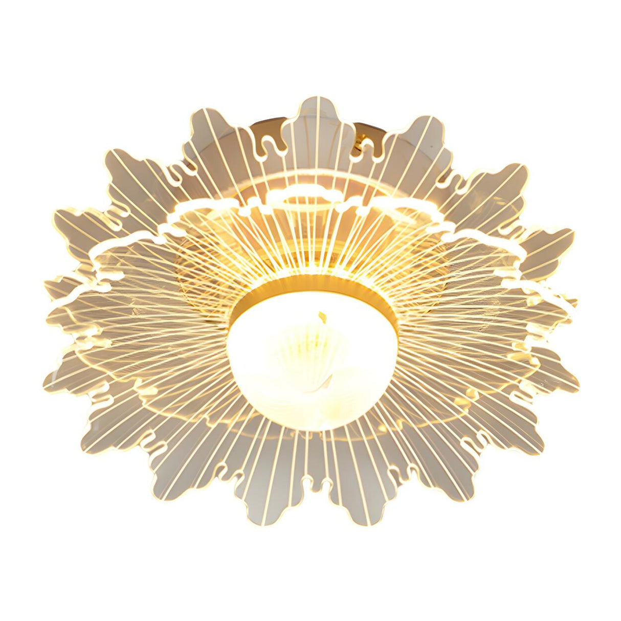 Corridor Gold Flower Shape LED Flush Mount Ceiling Lamp Image - 10