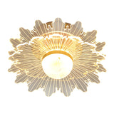 Corridor Gold Flower Shape LED Flush Mount Ceiling Lamp Image - 10