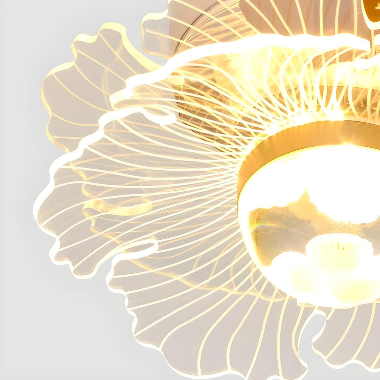 Corridor Gold Flower Shape LED Flush Mount Ceiling Lamp Image - 14