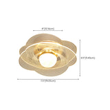 Corridor Gold Flower Shape LED Flush Mount Ceiling Lamp Image - 17