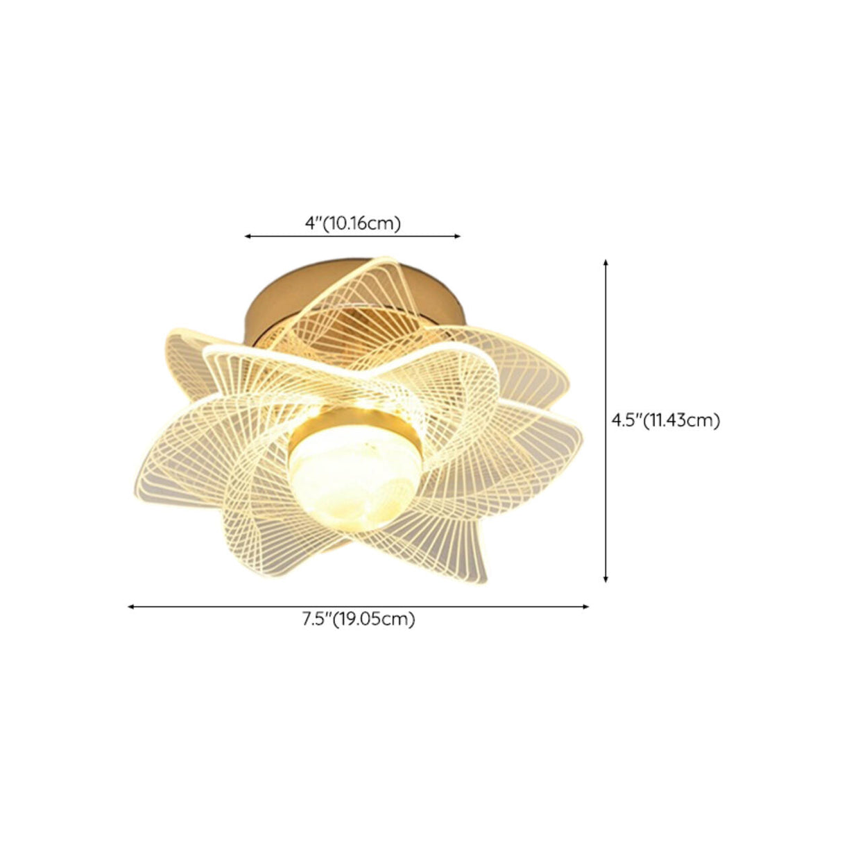 Corridor Gold Flower Shape LED Flush Mount Ceiling Lamp Image - 19