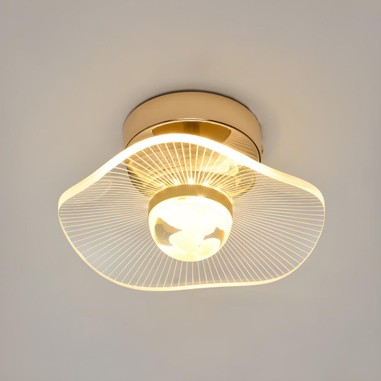 Corridor Gold Flower Shape LED Flush Mount Ceiling Lamp Image - 2