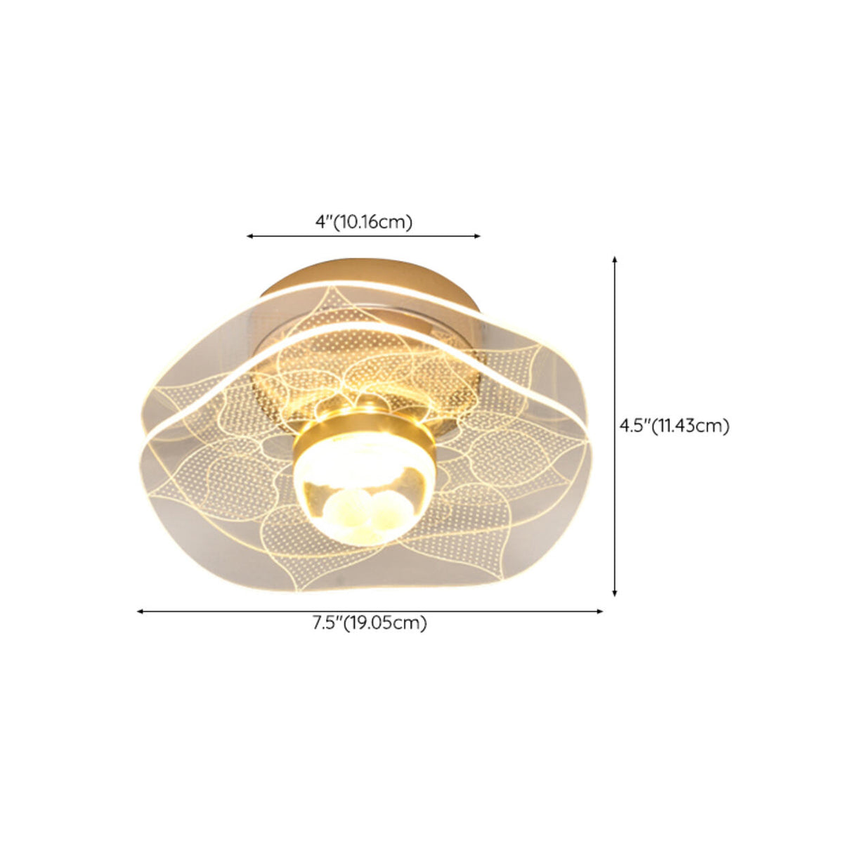 Corridor Gold Flower Shape LED Flush Mount Ceiling Lamp Image - 20