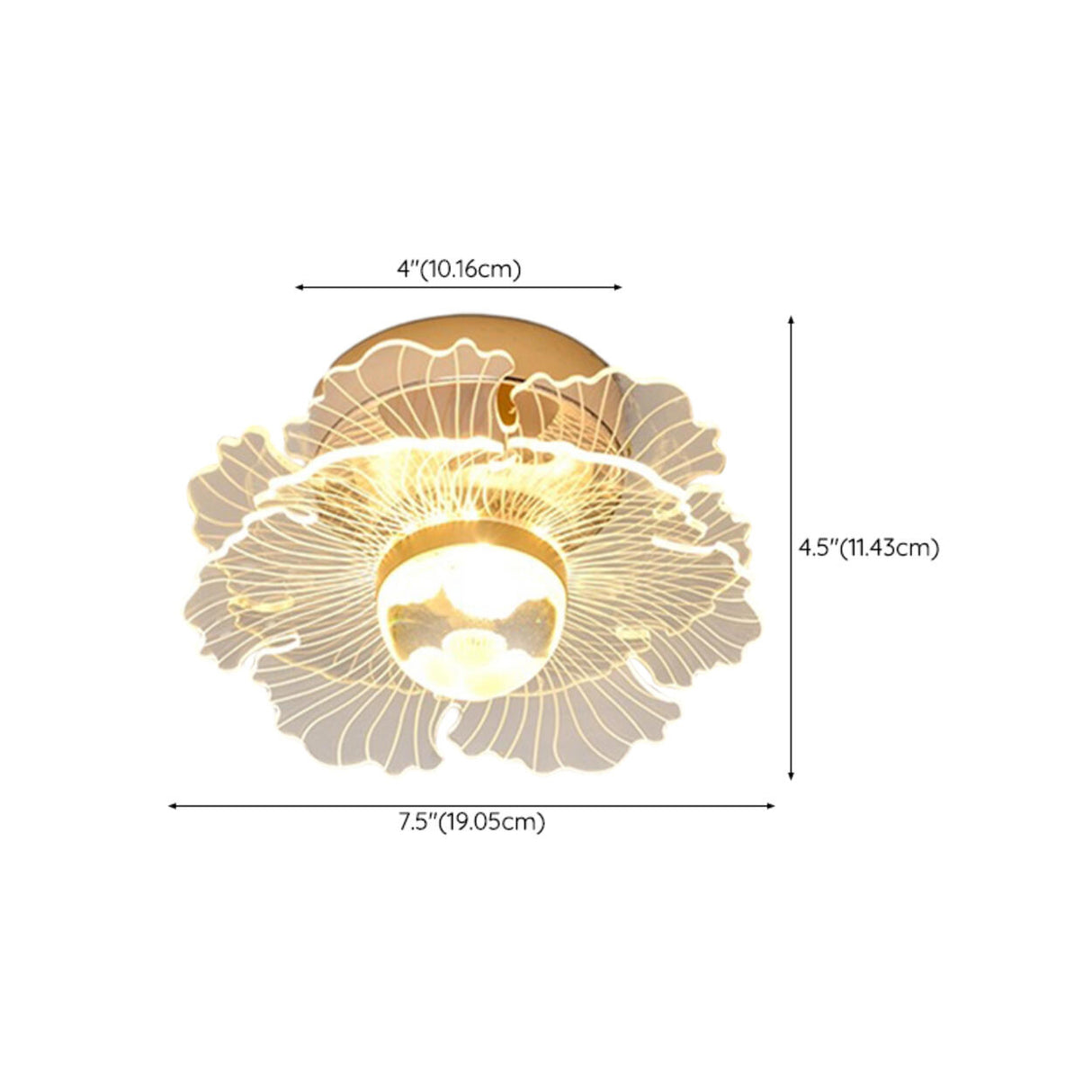 Corridor Gold Flower Shape LED Flush Mount Ceiling Lamp Image - 21