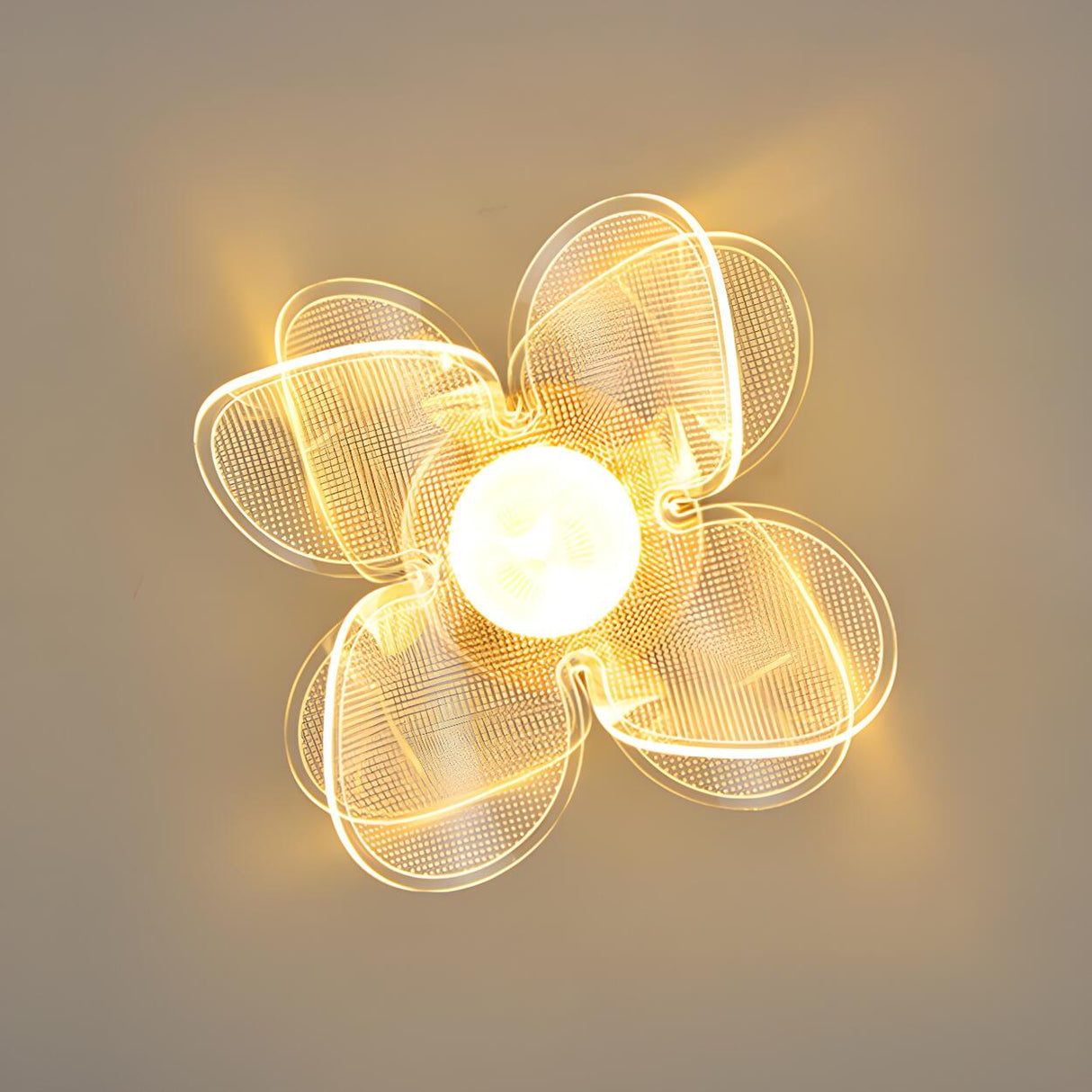 Corridor Gold Flower Shape LED Flush Mount Ceiling Lamp Image - 7