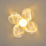 Corridor Gold Flower Shape LED Flush Mount Ceiling Lamp Image - 7