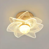 Corridor Gold Flower Shape LED Flush Mount Ceiling Lamp Image - 9