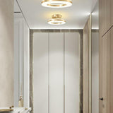 Corridor Gold Ring Dimmable LED Semi-Flush Mount Light Image - 1