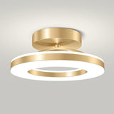 Corridor Gold Ring Dimmable LED Semi-Flush Mount Light Image - 10