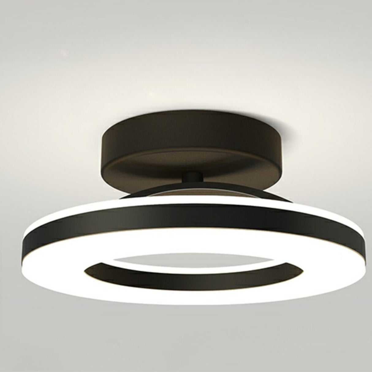 Corridor Gold Ring Dimmable LED Semi-Flush Mount Light Image - 11