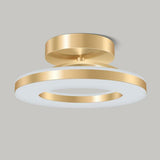 Corridor Gold Ring Dimmable LED Semi-Flush Mount Light Image - 12