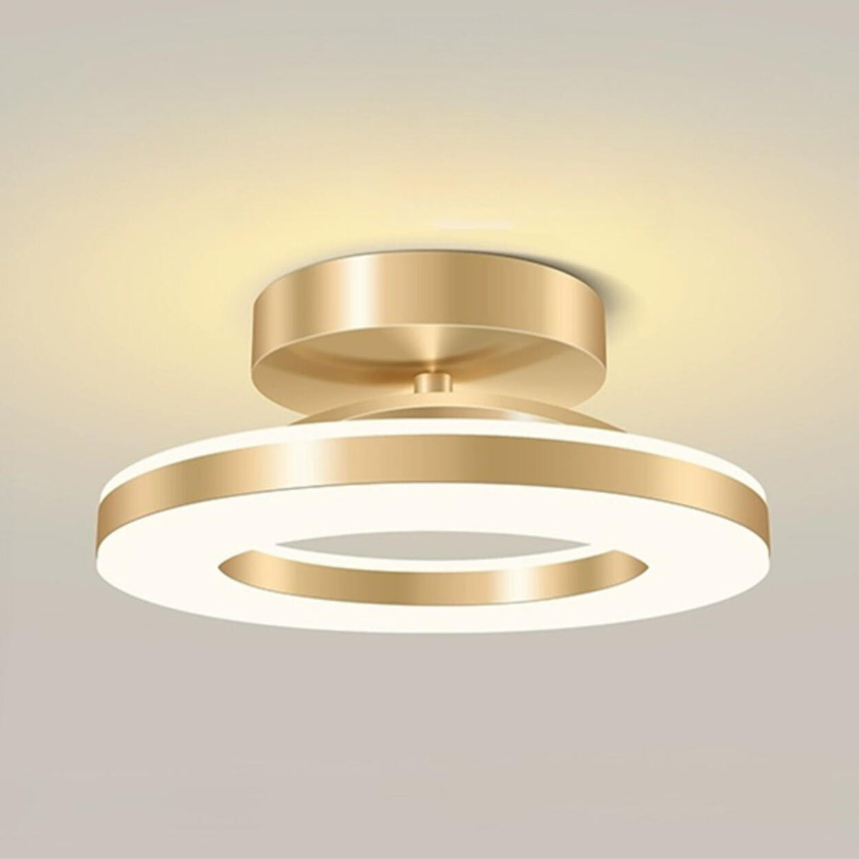 Corridor Gold Ring Dimmable LED Semi-Flush Mount Light Image - 13