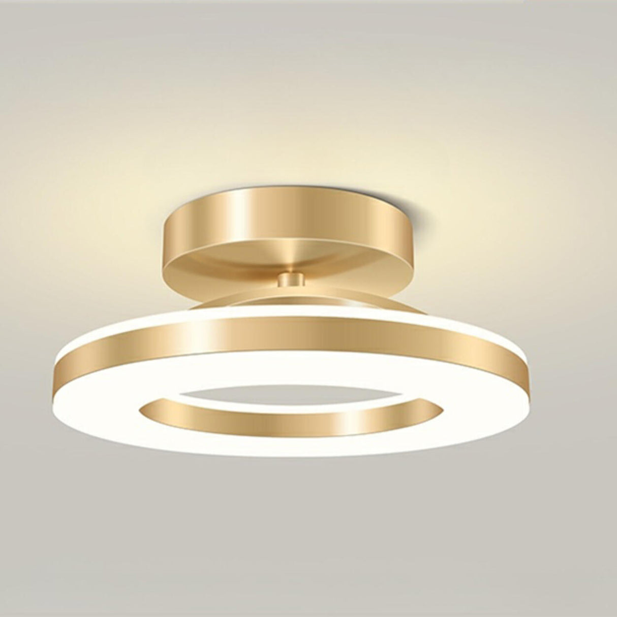 Corridor Gold Ring Dimmable LED Semi-Flush Mount Light Image - 15