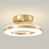 Corridor Gold Ring Dimmable LED Semi-Flush Mount Light Image - 15