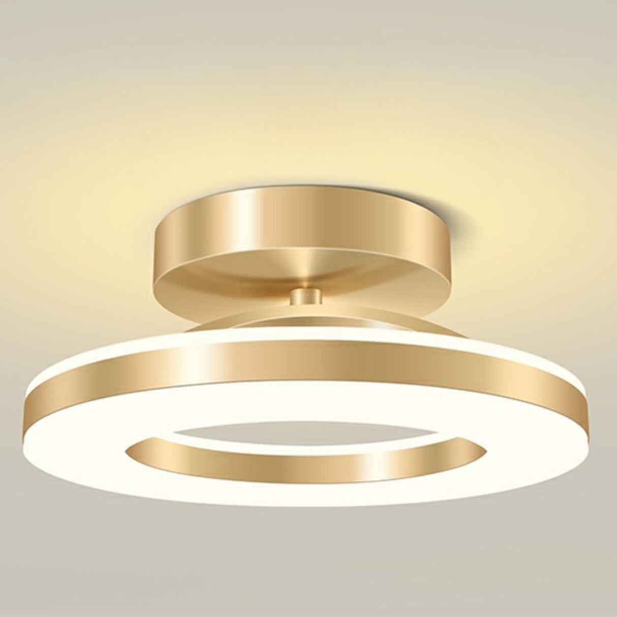 Corridor Gold Ring Dimmable LED Semi-Flush Mount Light Image - 18