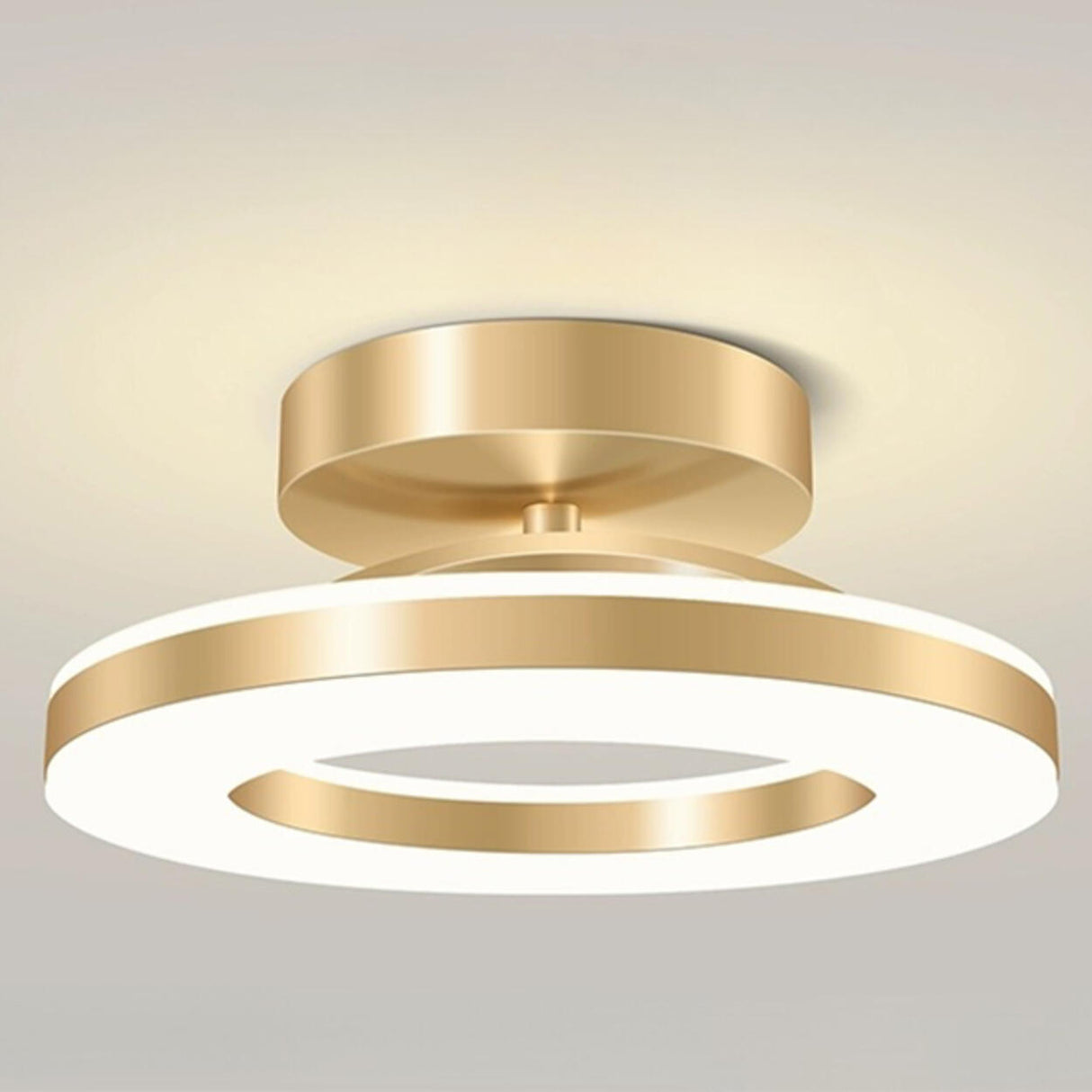 Corridor Gold Ring Dimmable LED Semi-Flush Mount Light Image - 19