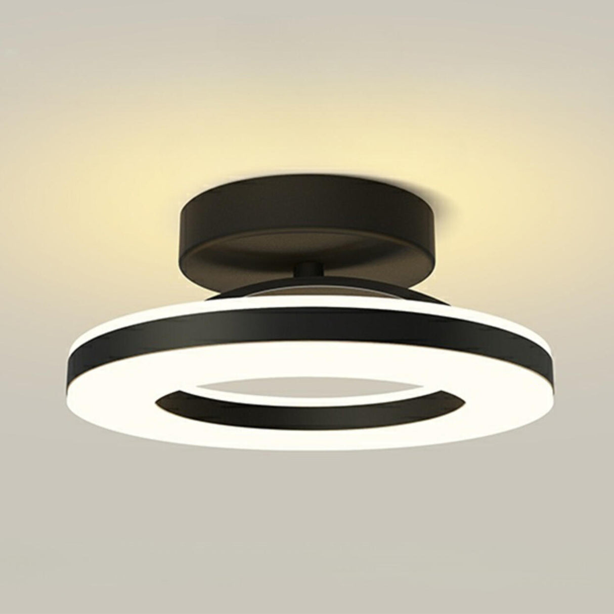 Corridor Gold Ring Dimmable LED Semi-Flush Mount Light Image - 2