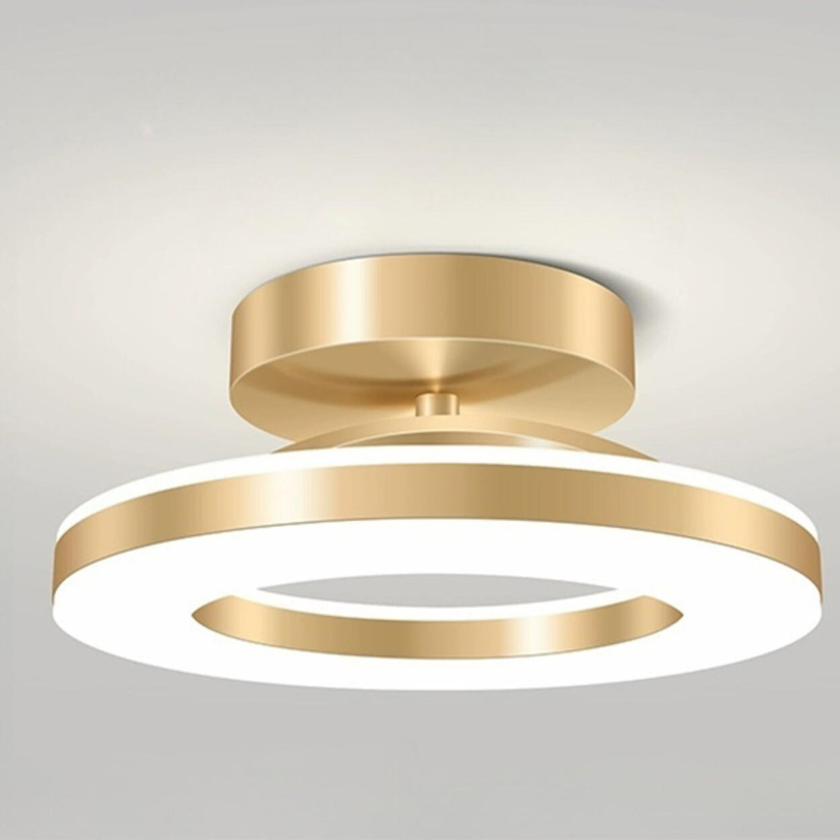 Corridor Gold Ring Dimmable LED Semi-Flush Mount Light Image - 20