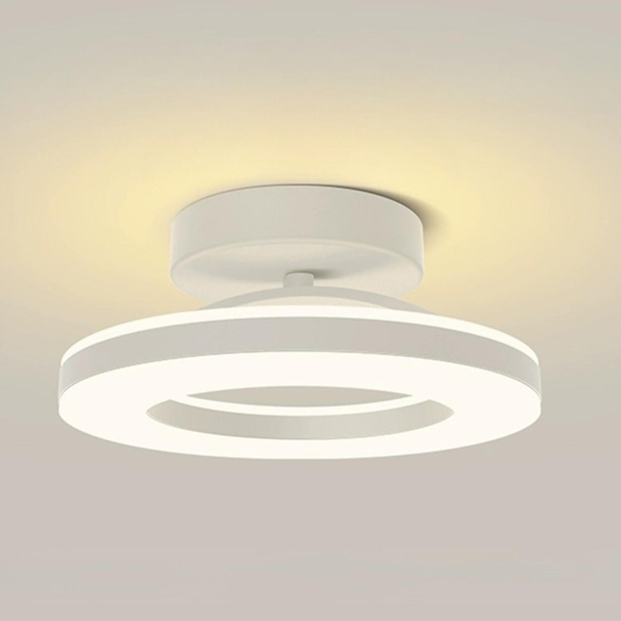 Corridor Gold Ring Dimmable LED Semi-Flush Mount Light Image - 21