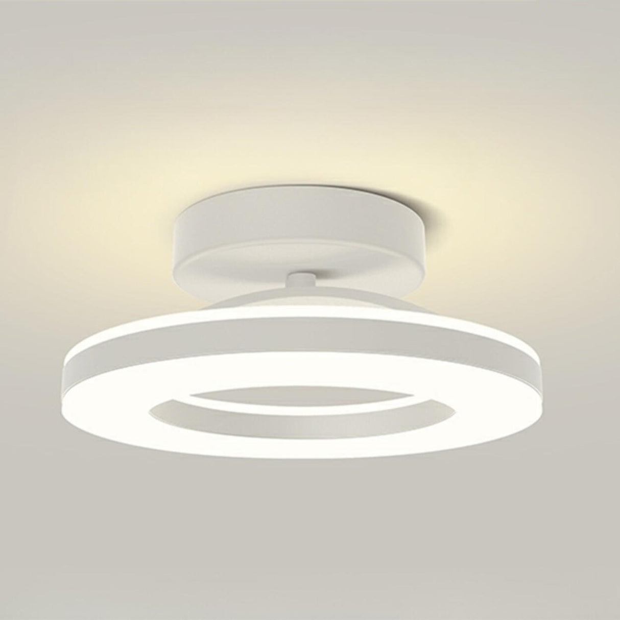 Corridor Gold Ring Dimmable LED Semi-Flush Mount Light Image - 22