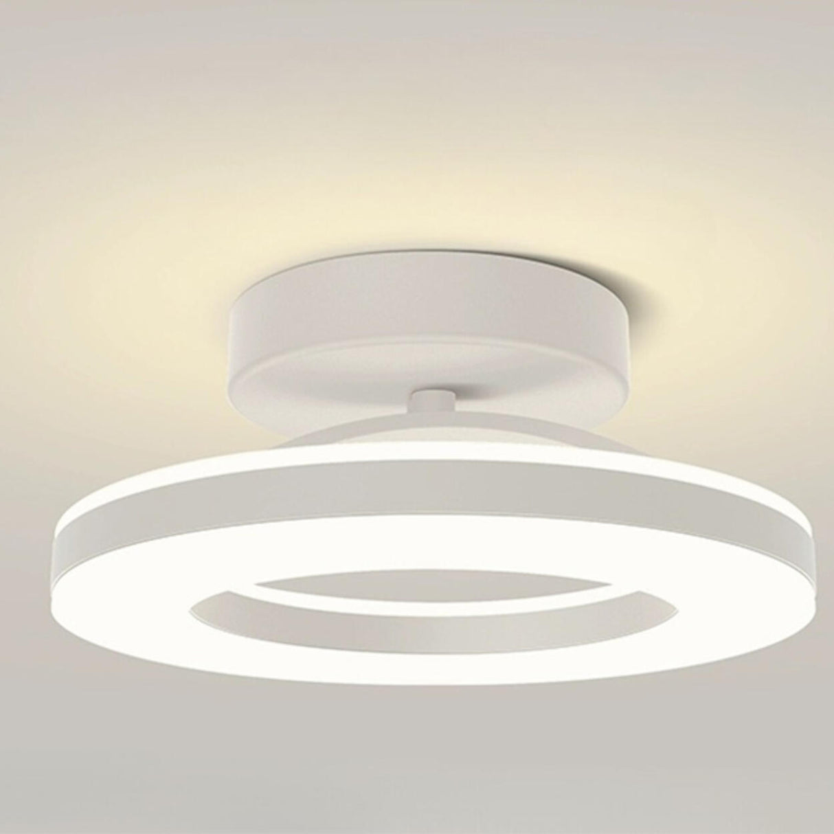 Corridor Gold Ring Dimmable LED Semi-Flush Mount Light Image - 25