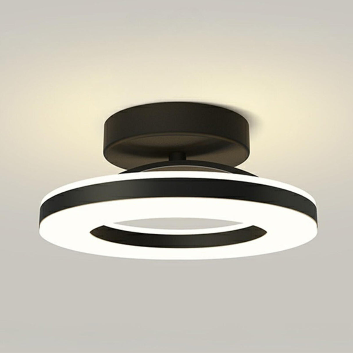 Corridor Gold Ring Dimmable LED Semi-Flush Mount Light Image - 4