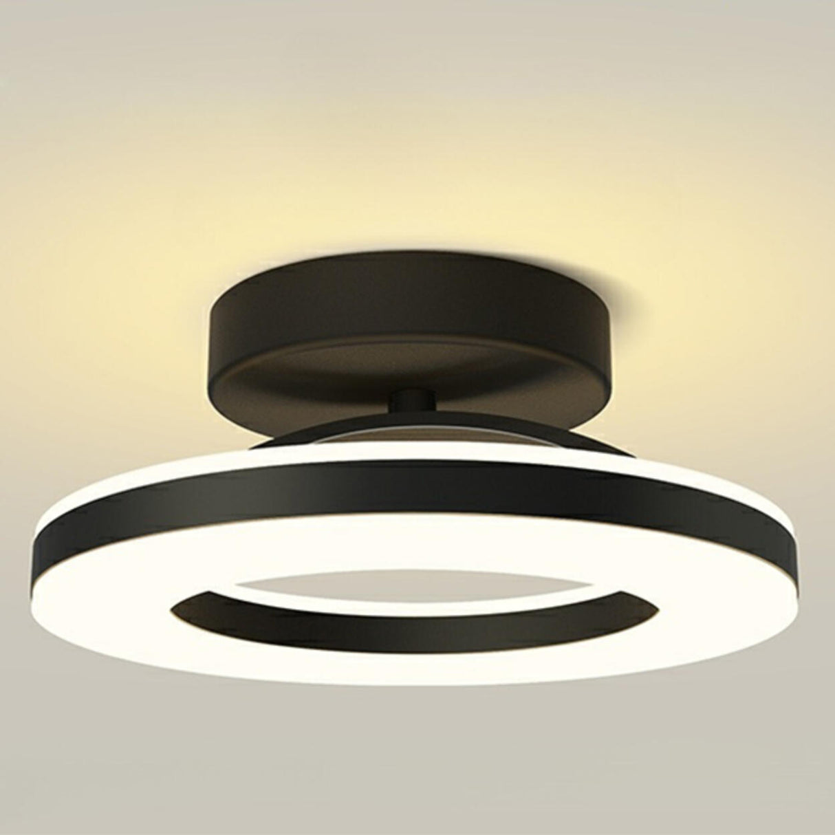 Corridor Gold Ring Dimmable LED Semi-Flush Mount Light Image - 7