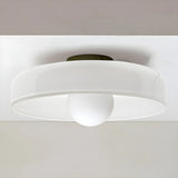 Corridor Green Barn Glass Flush Mount Ceiling Light Image - 11