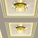 Corridor Lotus Crystal Chrome LED Flush Mount Light Image - 2