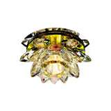 Corridor Lotus Crystal Chrome LED Flush Mount Light Image - 3