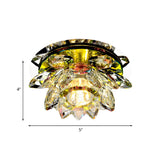 Corridor Lotus Crystal Chrome LED Flush Mount Light Image - 4