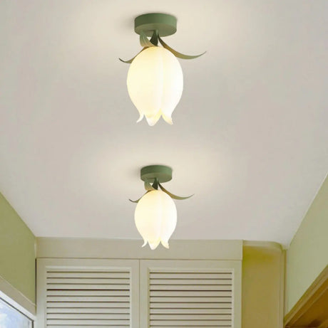 Corridor Mini Flower-Shaped Semi-Flush Mount Light Image - 1