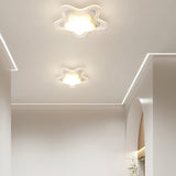 Corridor Mini White Round Wave Flush Mount Ceiling Lamp Image - 15