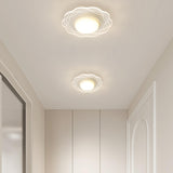 Corridor Mini White Round Wave Flush Mount Ceiling Lamp Image - 7