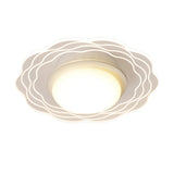 Corridor Mini White Round Wave Flush Mount Ceiling Lamp Image - 8