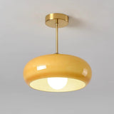 Corridor Orange Drum Glass Semi-Flush Mount Light Image - 11