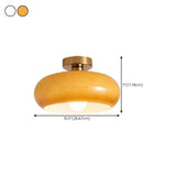 Corridor Orange Drum Glass Semi-Flush Mount Light #size