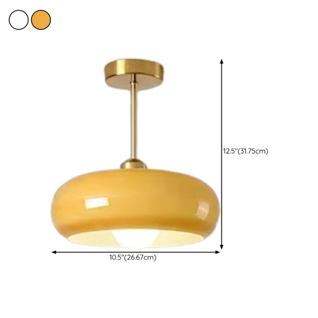 Corridor Orange Drum Glass Semi-Flush Mount Light Image - 19