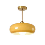 Corridor Orange Drum Glass Semi-Flush Mount Light Image - 9