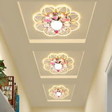 Corridor Pink Flower LED Crystal Flush Mount Light Image - 2