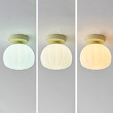 Corridor Pumpkin-Shaped Semi-Flush Mount Ceiling Light Image - 13