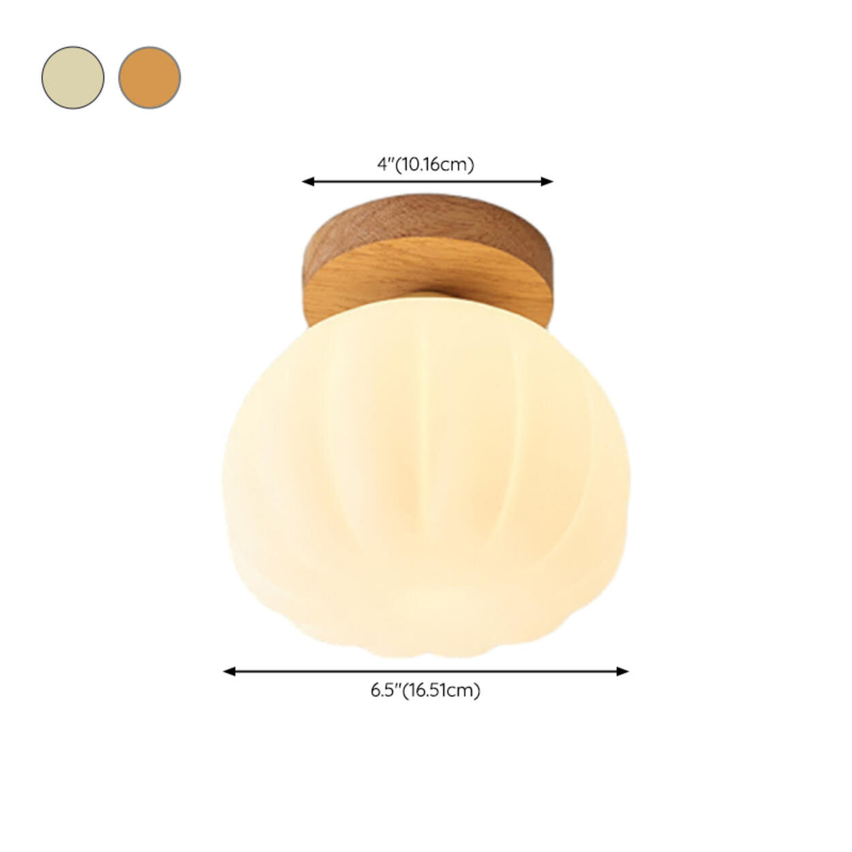 Corridor Pumpkin-Shaped Semi-Flush Mount Ceiling Light 